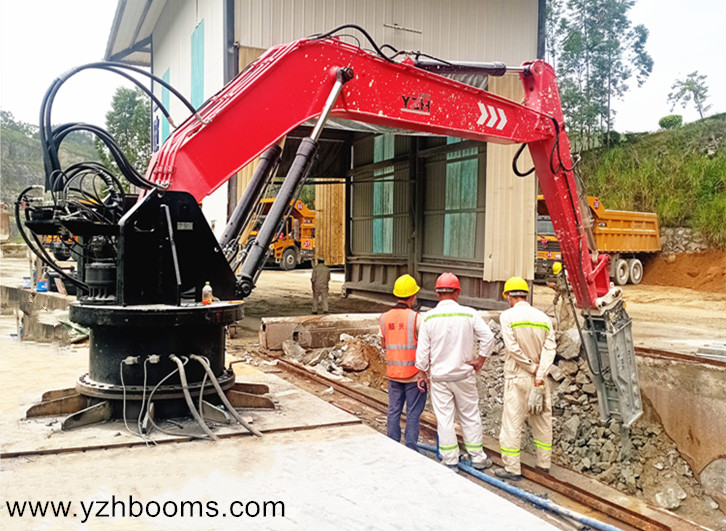 La cava di Guangzhou Shunxing ha installato nuovamente con successo un sistema di bracci a piedistallo di tipo fisso