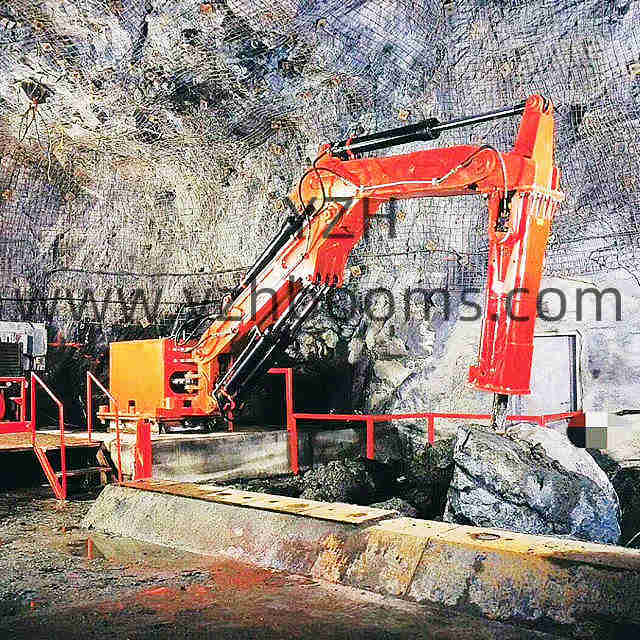 YZH Rock Breaker Boom System anvendt til minedrift